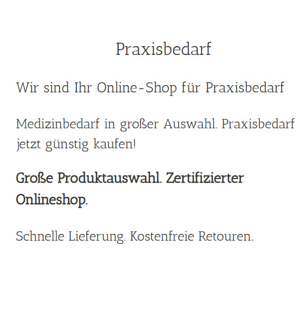 Praxisbedarf aus  Pillichsdorf