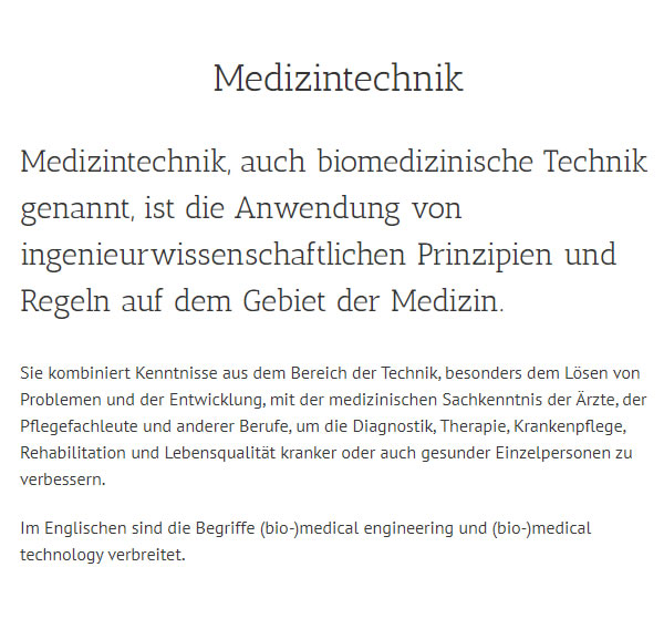 Biomedizinische Technik in  Wintersingen